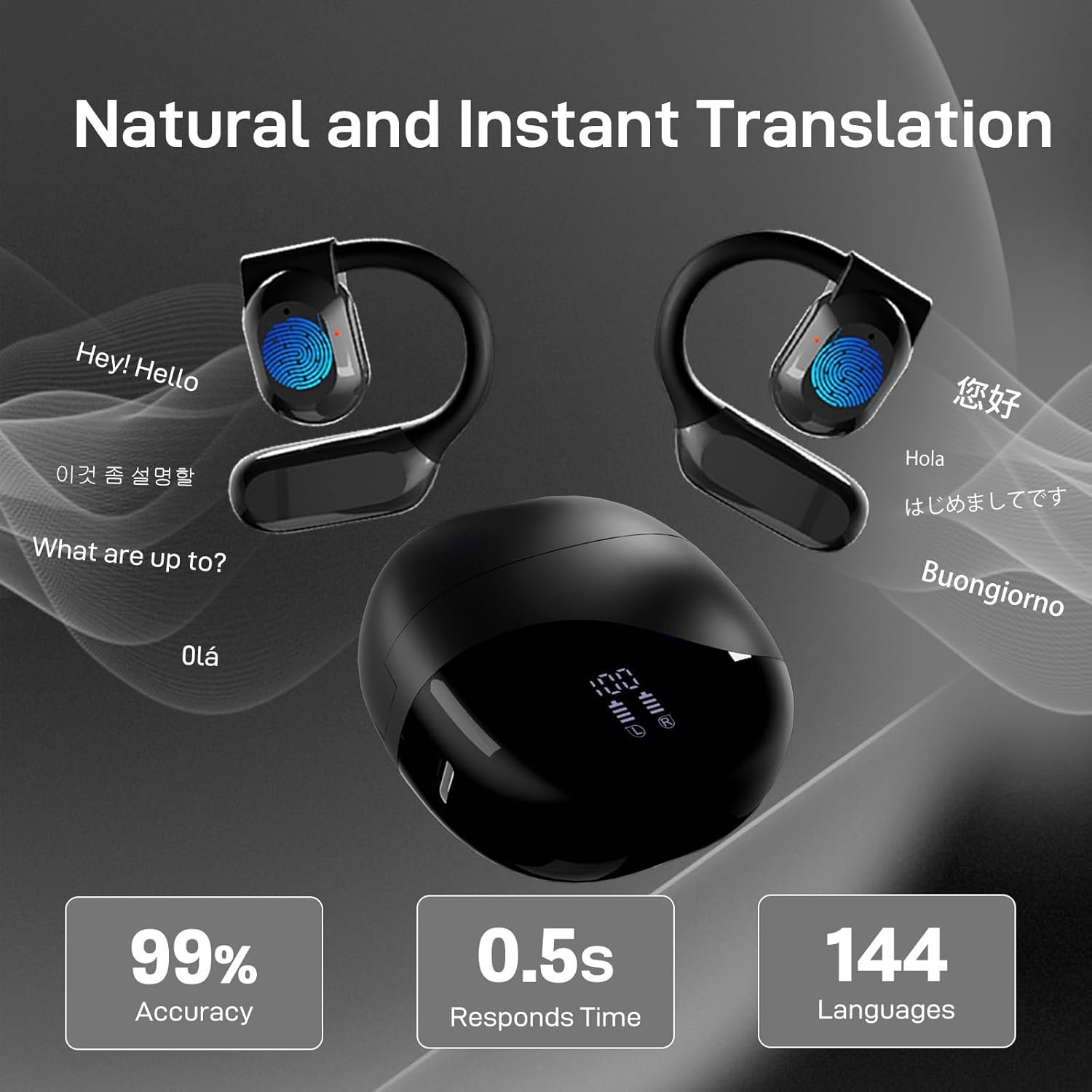 Translation Earbuds Real Time - 144 Language Ai Translator Earbuds, 3 in 1 - Image 2
