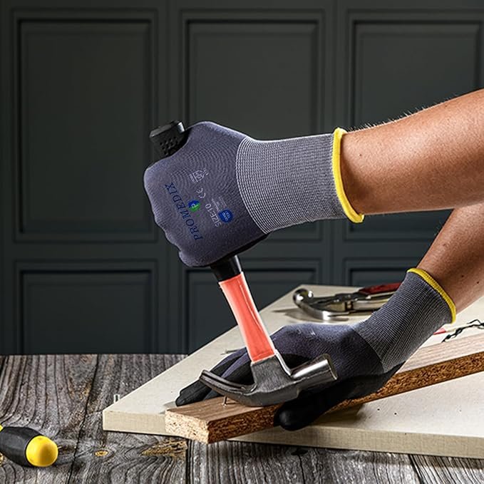 Nitrile Coated Work Gloves,MicroFoam Safety Work Gloves 12 Pairs - Image 5